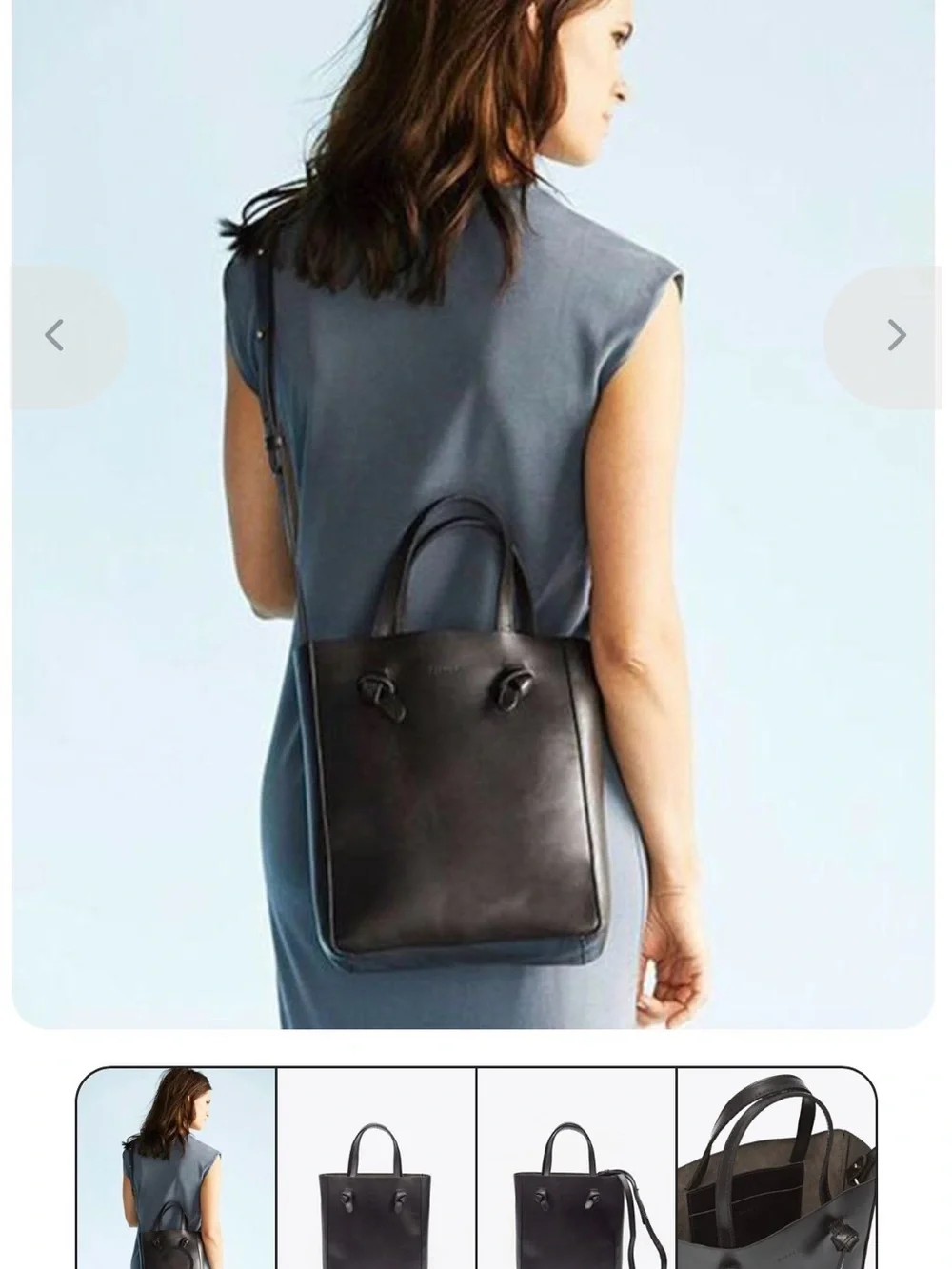 Nisolo black leather simone shopper tote